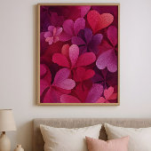Hartenbloem Abstract.Romantische bloemschildering Poster