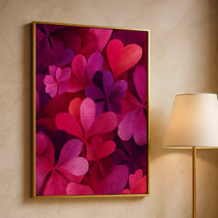 Hartenbloem Abstract.Romantische bloemschildering Poster