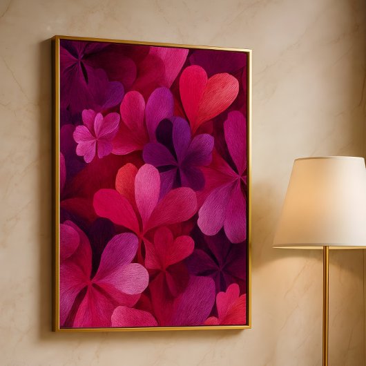 Hartenbloem Abstract.Romantische bloemschildering Poster