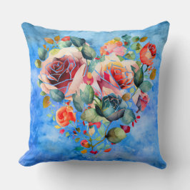 Hartenbloem Blauwe marmer mode decor Kussen