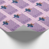  hartenbloemenfee ballerina blauw roze cadeaupapier (Hoek)
