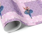  hartenbloemenfee ballerina blauw roze cadeaupapier (Rol Hoek)