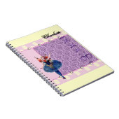 hartenbloemenfee ballerina blauw roze notitieboek (Rechterzijde)