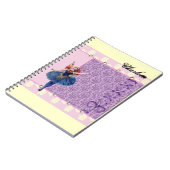 hartenbloemenfee ballerina blauw roze notitieboek (Linkerzijde)