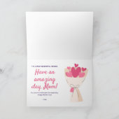 Hartenboeket Gefeliciteerd Moederdag kaart (Binnen)