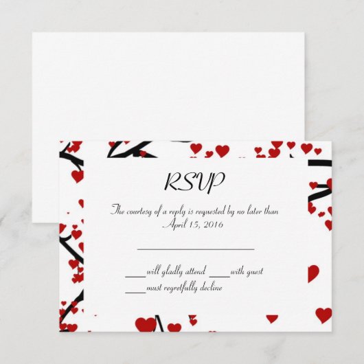Hartenboom RSVP Kaartje (Voorkant / Achterkant)