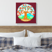 Hartenboom van het leven Mandala Canvas Afdruk (Insitu (Slaapkamer))