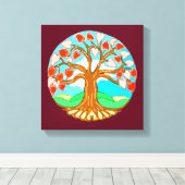 Hartenboom van het leven Mandala Canvas Afdruk (Insitu (Houten vloer))