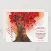 hartenboomtrouwuitnodiging kaart (Voorkant / Achterkant)