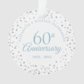 Hartenconfetti 60-jarig jubileum ornament (voorkant)