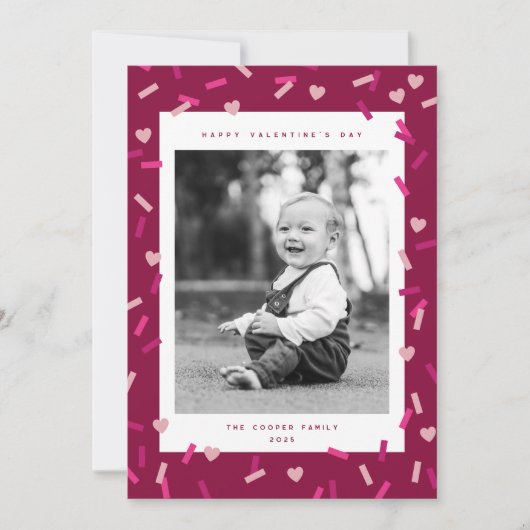 Hartenconfetti Valentijnskaart Feestdagenkaart (Voorkant)