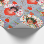 HARTENDAME,Blauw Rode Valentijnsdag Cadeaupapier (Hoek)