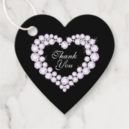 Hartendiamanten op zwarte dank je voor je huwelijk bedankjes labels