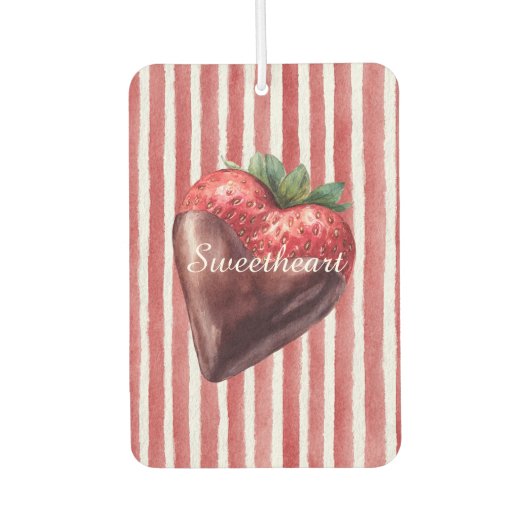 Hartendief chocolade aardbei rood wit strepen luchtverfrisser (Voorkant)