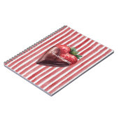 Hartendief chocolade aardbei rood wit strepen notitieboek (Linkerzijde)