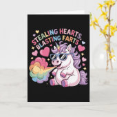 Hartendief die Boerenstinkende Eenhoorns Valentine Kaart (Gele Bloem)
