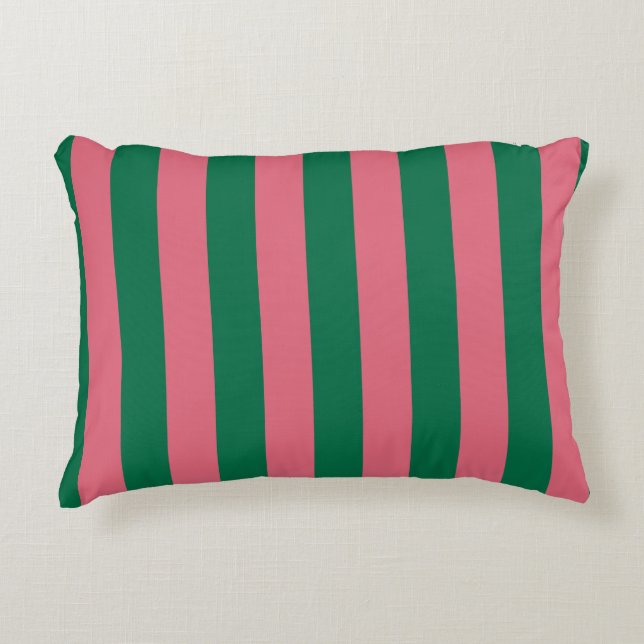 Hartendief Roze Augurk Groene Streep Accent Kussen (Voorkant)