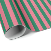 Hartendief Roze Pickle Groene Streep Cadeaupapier (Rol Hoek)