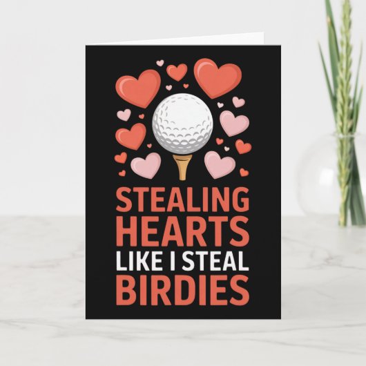 Hartendief - Steel Birdies Schattig Golf Valentin Kaart (Voorkant)
