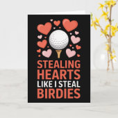 Hartendief - Steel Birdies Schattig Golf Valentin Kaart (Gele Bloem)
