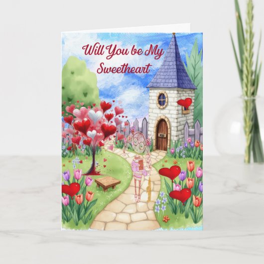 Hartendiefje voor Valentijn Feestdagen Kaart (Voorkant)