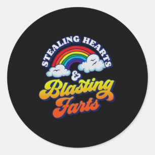 Hartendiefstal & Knallende Scheten Grappige Regenb Ronde Sticker