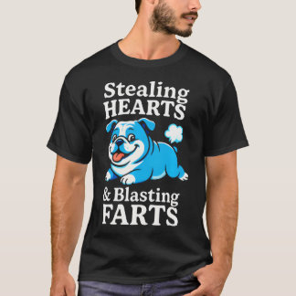 Hartendieven en scheetjes latende Bulldog - Grappi T-shirt