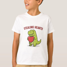 Hartendieven T-Rex Dinosaur Cute Jongens Valentijn T-shirt