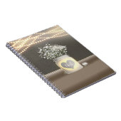 Hartengloed Mason Jar & Baby's Breath Rustic Notitieboek (Rechterzijde)