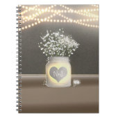 Hartengloed Mason Jar & Baby's Breath Rustic Notitieboek (Voorkant)
