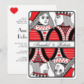 Hartenheer en -vrouw Speelkaart Trouwdag Kaart (Voorkant / Achterkant)