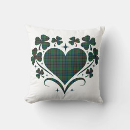 Hartenklaver geruit groen blauw tartan klaver kussen