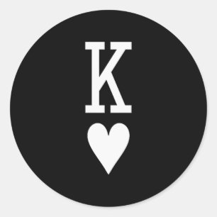 Hartenkoning En Hartendame Koppel Matchin Ronde Sticker
