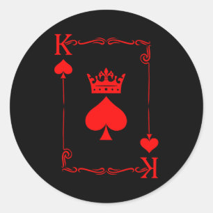 Hartenkoning spel Zwarte Geschiedenis Speelkaart M Ronde Sticker