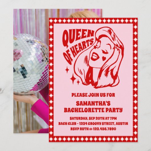 Hartenkoningin Bachelorette Kaart (Voorkant / Achterkant)