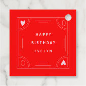 Hartenkoningin Birthday Bedankjes Labels (Achterkant)