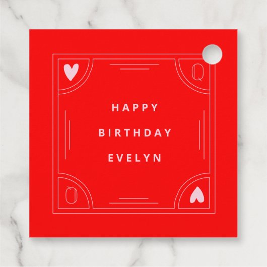 Hartenkoningin Birthday Bedankjes Labels (Achterkant)