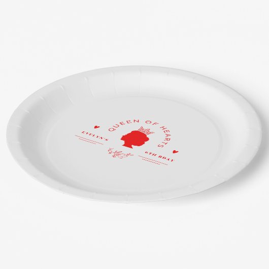 Hartenkoningin Birthday Papieren Bordje (Gekanteld)