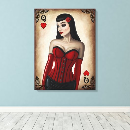 Hartenkoningin Canvas Afdruk (Insitu (Houten vloer))