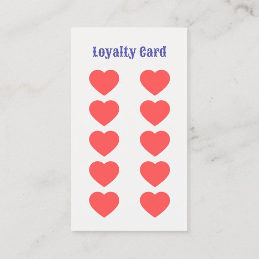 Hartenkoningin Cute Hair Stylist Beauty Salon Klantenkaartje (Achterkant)