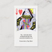 Hartenkoningin Cute Hair Stylist Beauty Salon Visitekaartje (Achterkant)