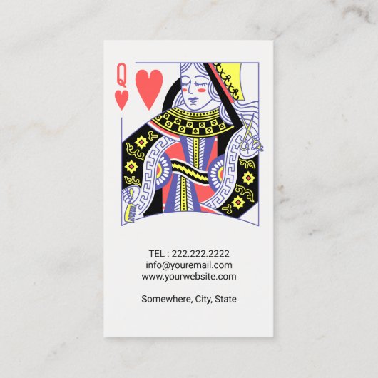 Hartenkoningin Cute Hair Stylist Beauty Salon Visitekaartje (Achterkant)