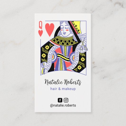Hartenkoningin Cute Hair Stylist Beauty Salon Visitekaartje (Voorkant)