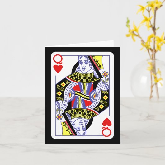 Hartenkoningin die kaarten speelt (Gele Bloem)