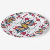 Hartenkoningin en bloemen papieren bordje (Gekanteld)