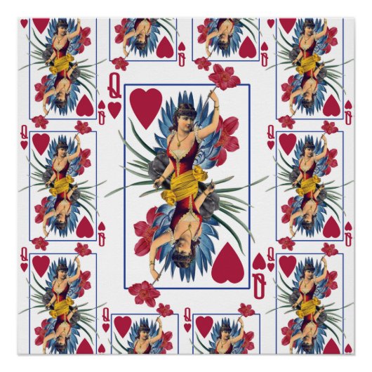 Hartenkoningin en bloemen perfect poster (Voorkant)