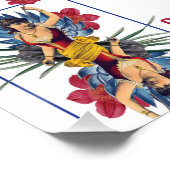 Hartenkoningin en bloemen perfect poster (Hoek)