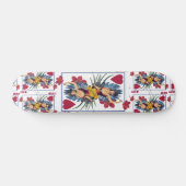 Hartenkoningin en bloemen persoonlijk skateboard (Horizontaal)