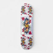 Hartenkoningin en bloemen persoonlijk skateboard (Voorkant)