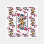 Hartenkoningin en bloemen servet (Voorkant)